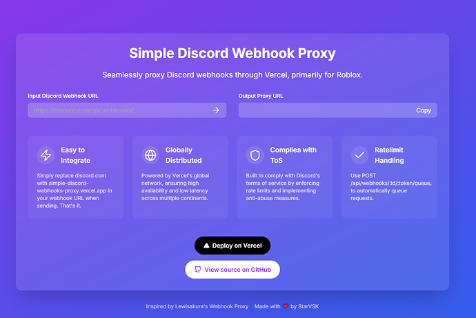 DISCORD WEBHOOK PROXY
